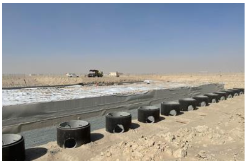 GRAF_PR_Al-Mutlaa 3.jpg Owing to the size and the geological conditions, earth coverings as deep as 6 m became necessary, among other measures. Photo: GRAF